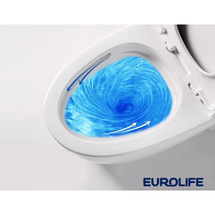 Bồn cầu 1 khối men sứ Nano tuyết, nắp đóng êm Eurolife EL-BC216
