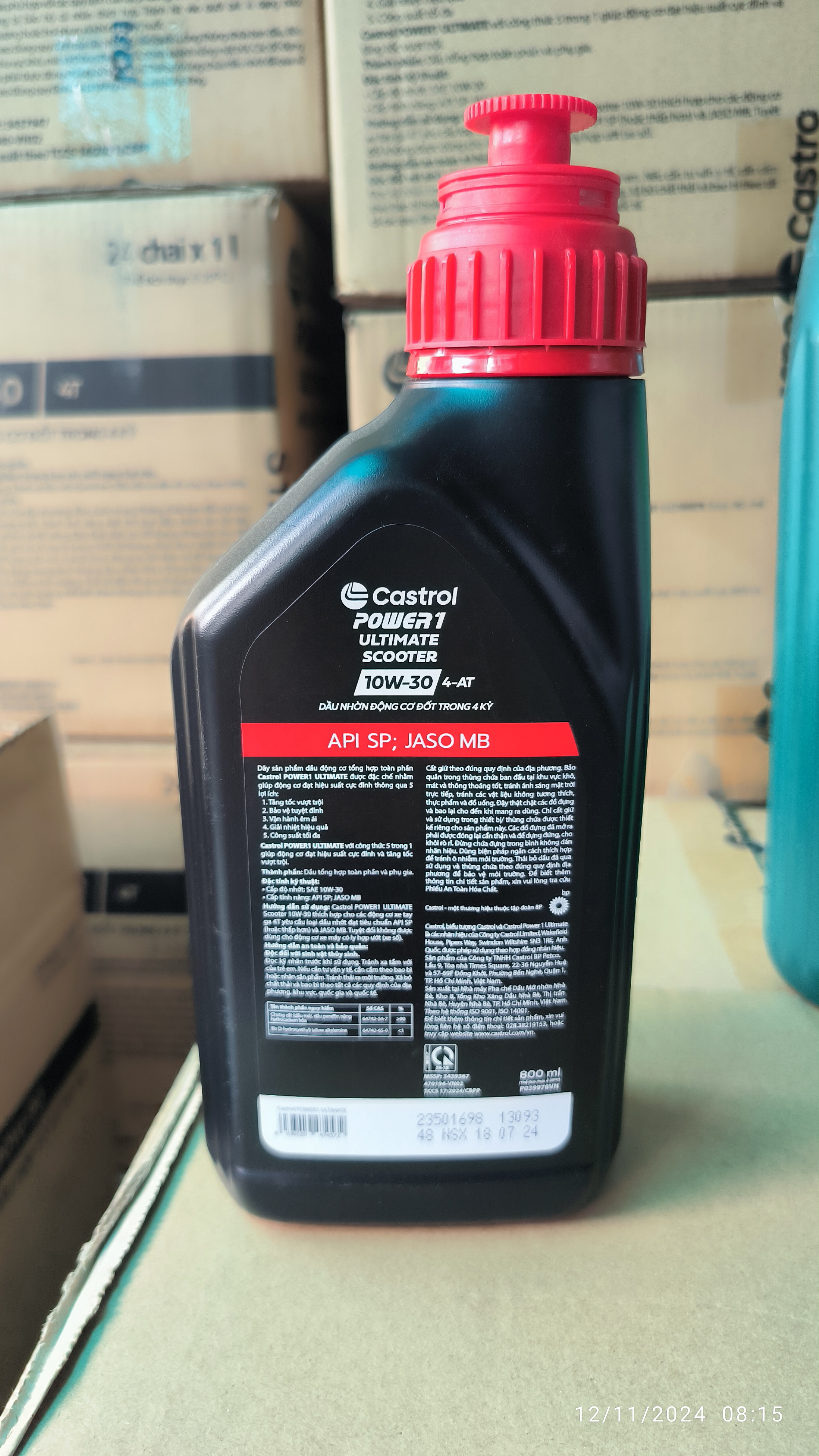 Dầu nhớt xe tay ga Castrol Power 1 Ultimate Scooter 10W-30, 800ML