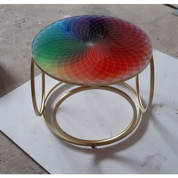 Bàn sofa kính hiện đại hình tròn Juno Sofa