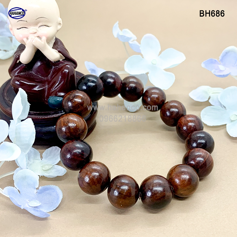 Vòng gỗ Trắc nhẵn bóng tự nhiên (Đủ size) bình an và may mắn (BH686) bền vĩnh viễn - Bracelets of HAHANCO