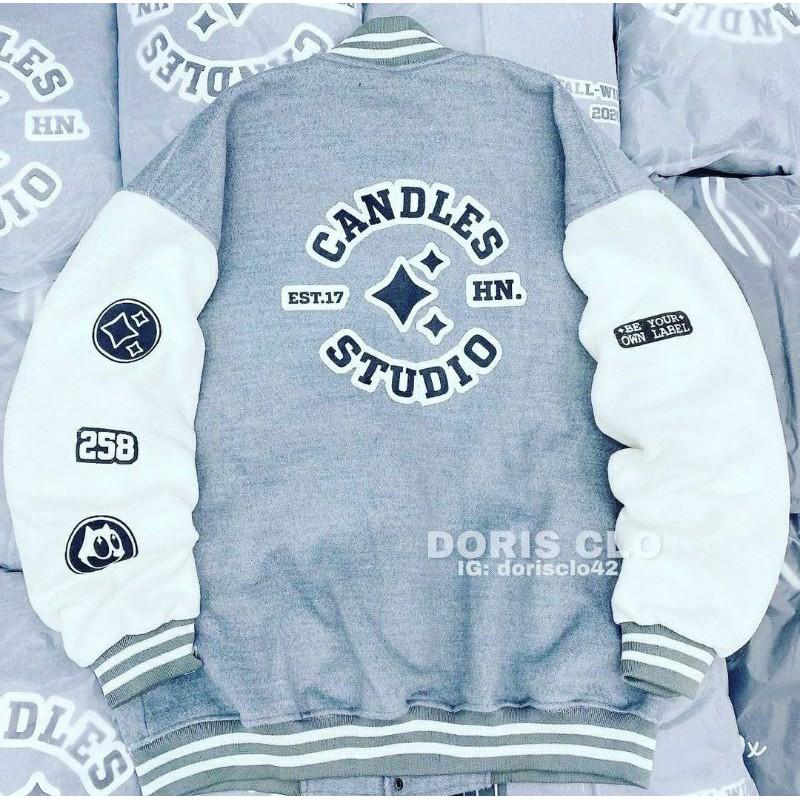 Áo khoác Bomber nỉ bóng chày CS unisex form rộng phong cách Hàn Quốc cực đẹp
