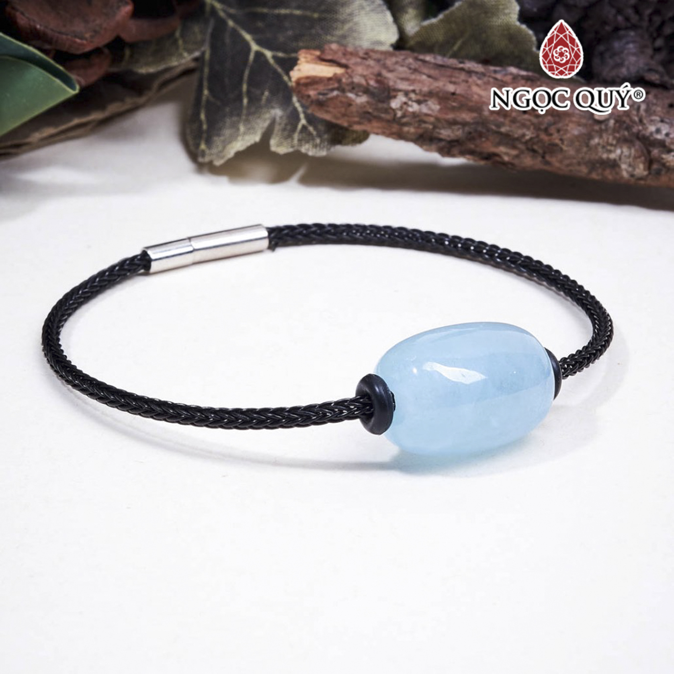 Vòng tay lu thống đá aquamarine mệnh thủy, mộc - Ngọc Quý Gemstones