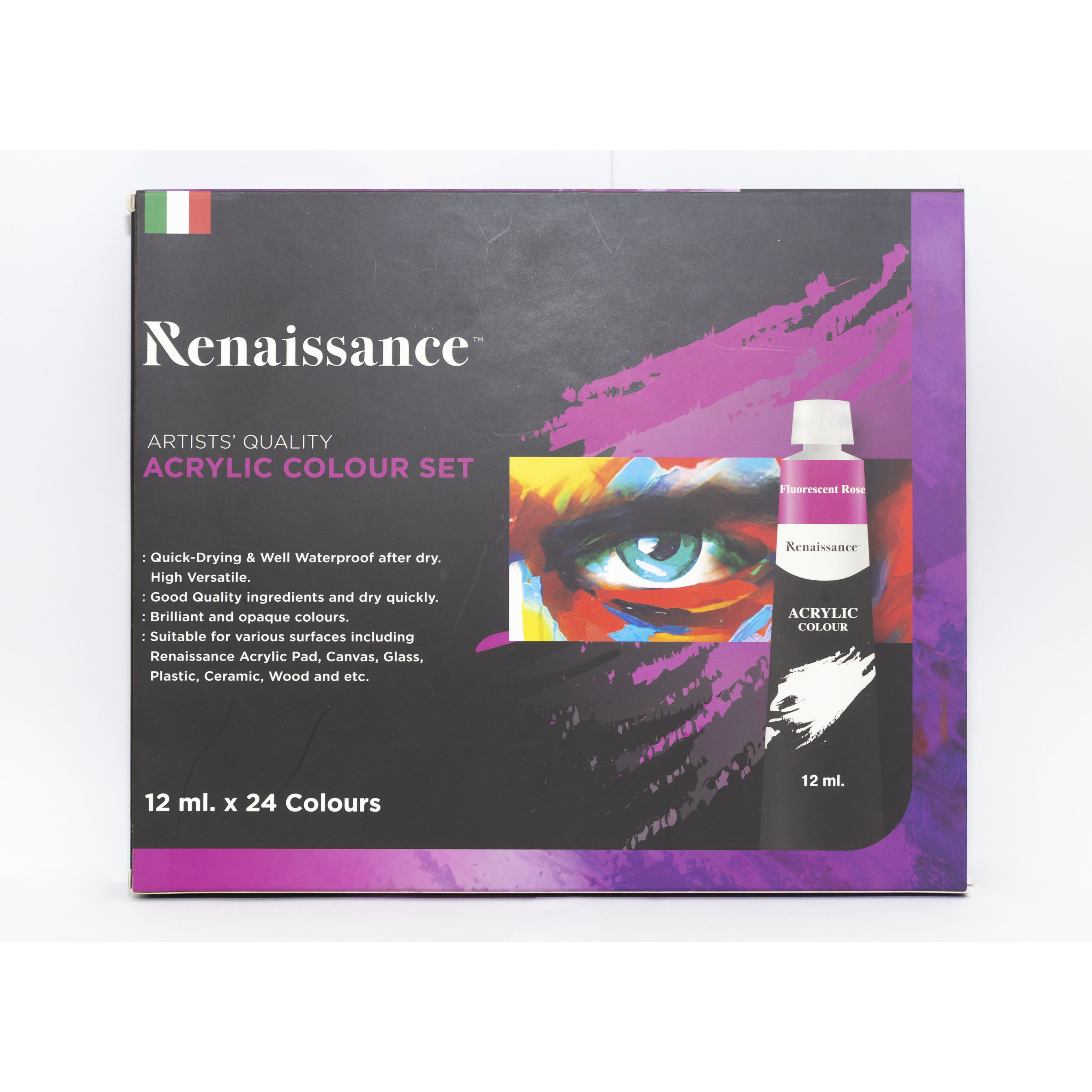 Bộ màu vẽ nước Renaissance Acrylic 24 màu x12 ML (Thái Lan)