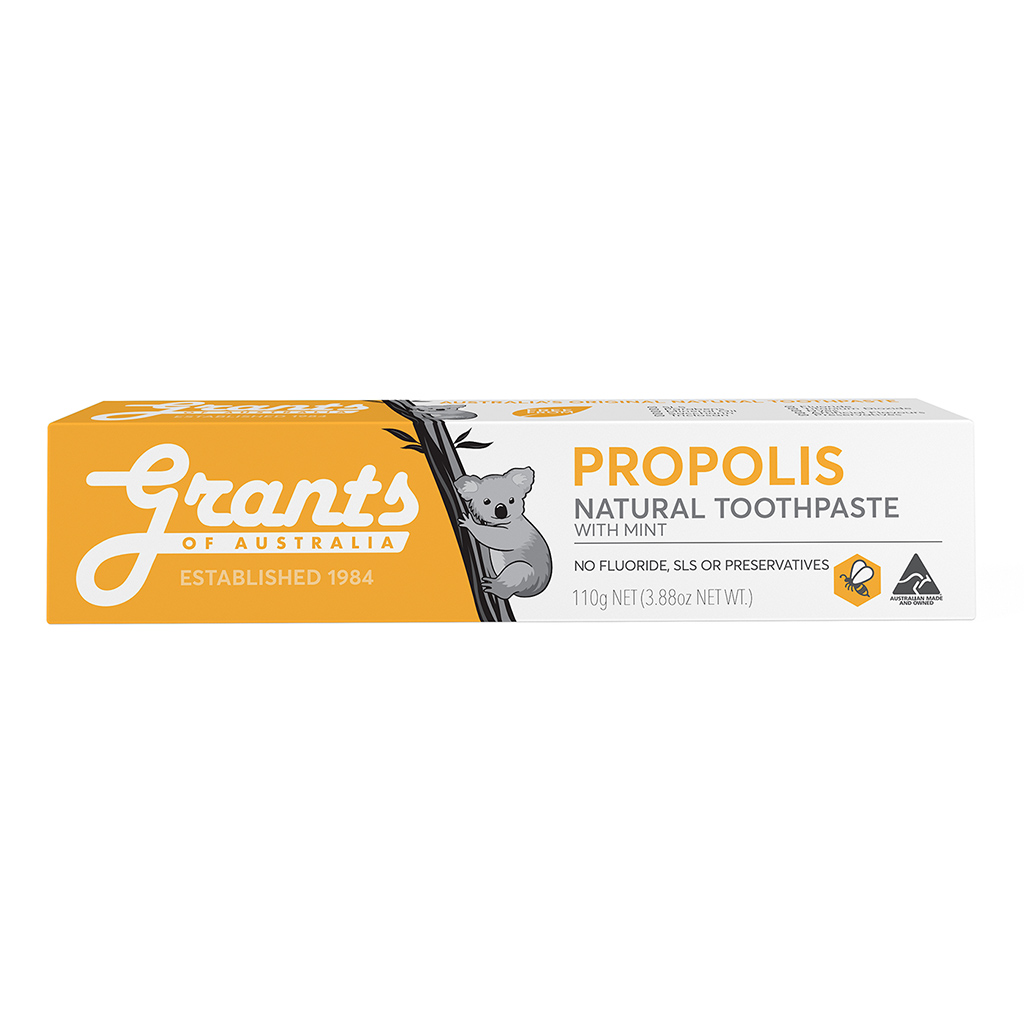 Bộ 3 Sản phẩm kem đánh răng thảo dược hữu cơ Keo ong Grants 110g, Tinh chất keo ong giúp ngăn ngừa chảy máu chân răng, giảm ê buốt