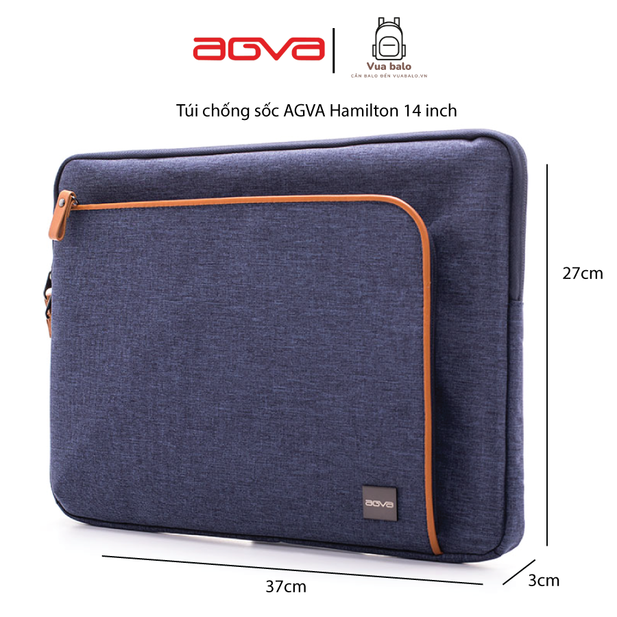 Túi chống sốc Laptop 14 inch  AGVA Hamilton - Kích thước 37 x 3 x 26.5 (cm) -Mã SLV341 - Bảo hành chính hãng 2 năm