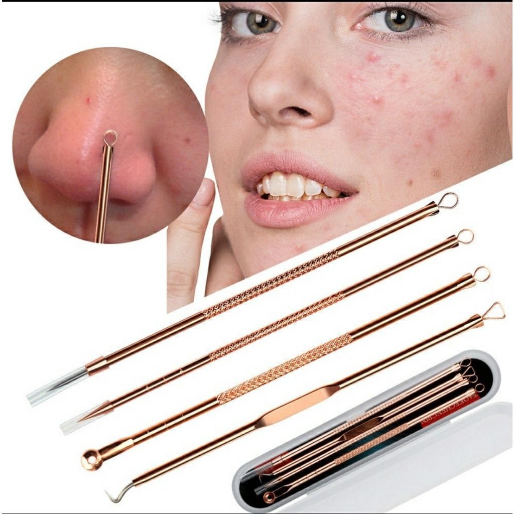 Bộ 4 Dụng Cụ Lấy Mụn Đầu Đen 8 Đầu Chăm Sóc Da Tiện Dụng