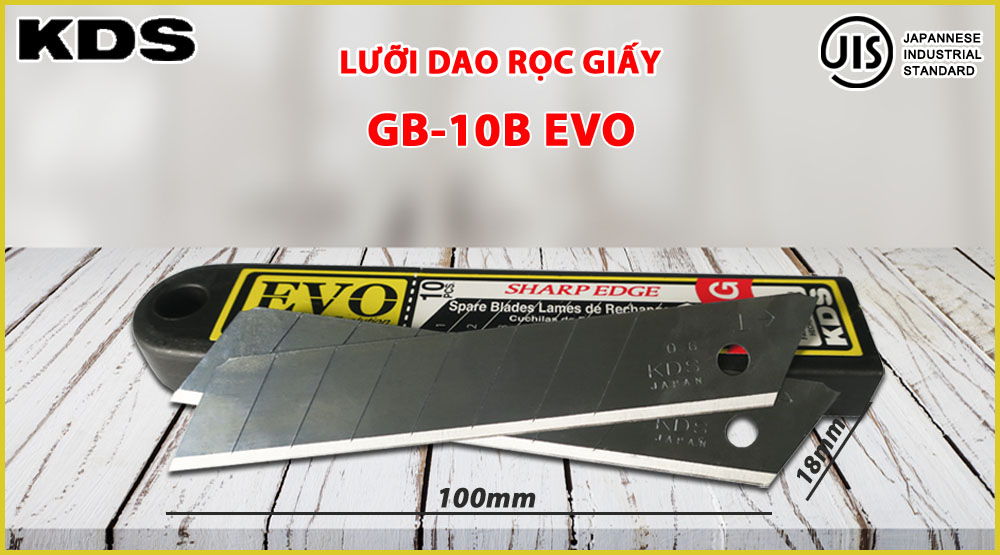 LƯỠI DAO RỌC GIẤY 18mmm KDS GB-10BEVO