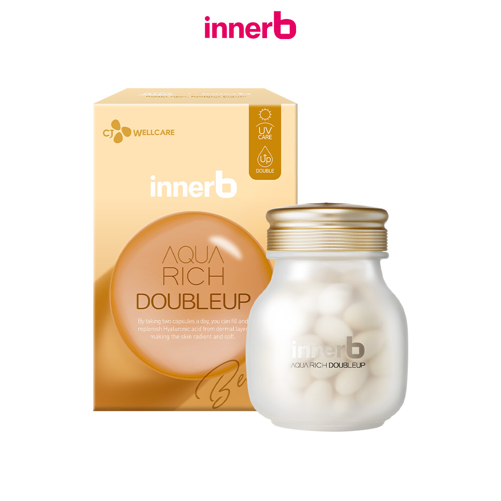 Thực phẩm bảo vệ sức khỏe INNERB AQUA RICH DOUBLEUP (giúp giữ ẩm da sáng mịn từ Axit Hyaluronic) lọ 56 viên