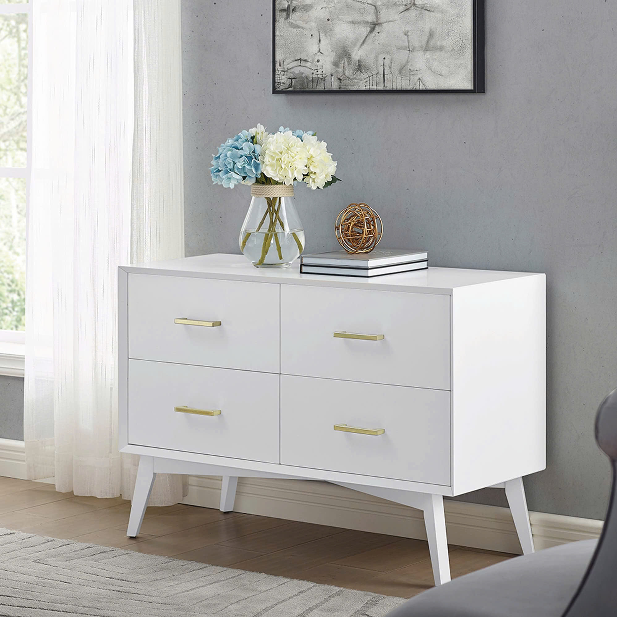 Tủ trang trí phòng khách 4 ngăn kéo SM13CT KT 97 x 40 x 66 cm