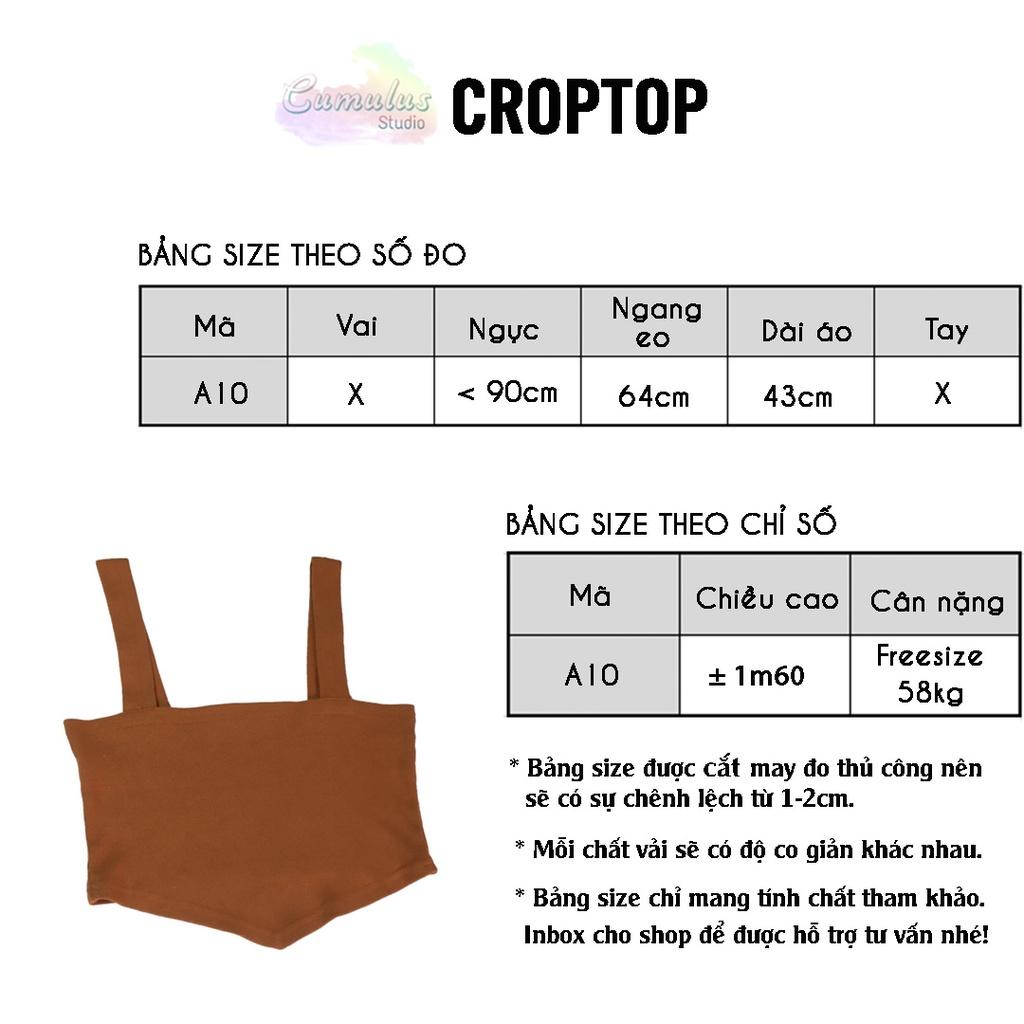 Áo croptop hai dây bản to Cumulus chất thun gân A10