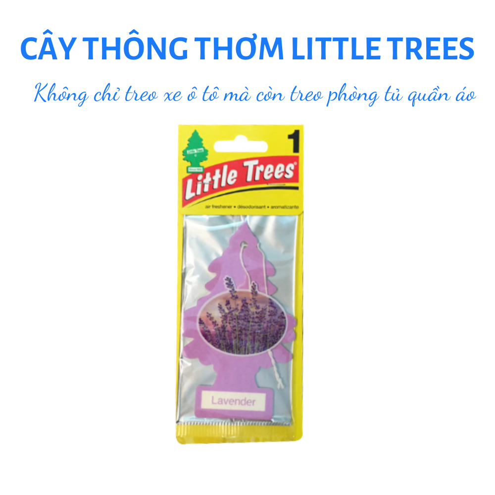 Cây Thông Thơm Treo Xe Little Trees Mùi Vanillaroma - Black Ice - Lavender Cho Hương Thơm Nhẹ Nhàng