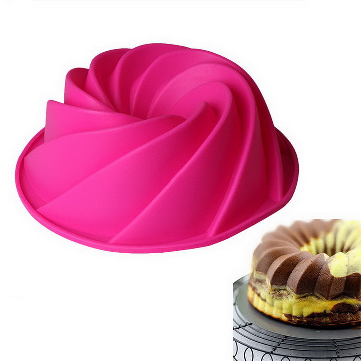 Khuôn silicon làm bánh, rau câu hình xoắn ốc loại 20 cm – Mã số 1202