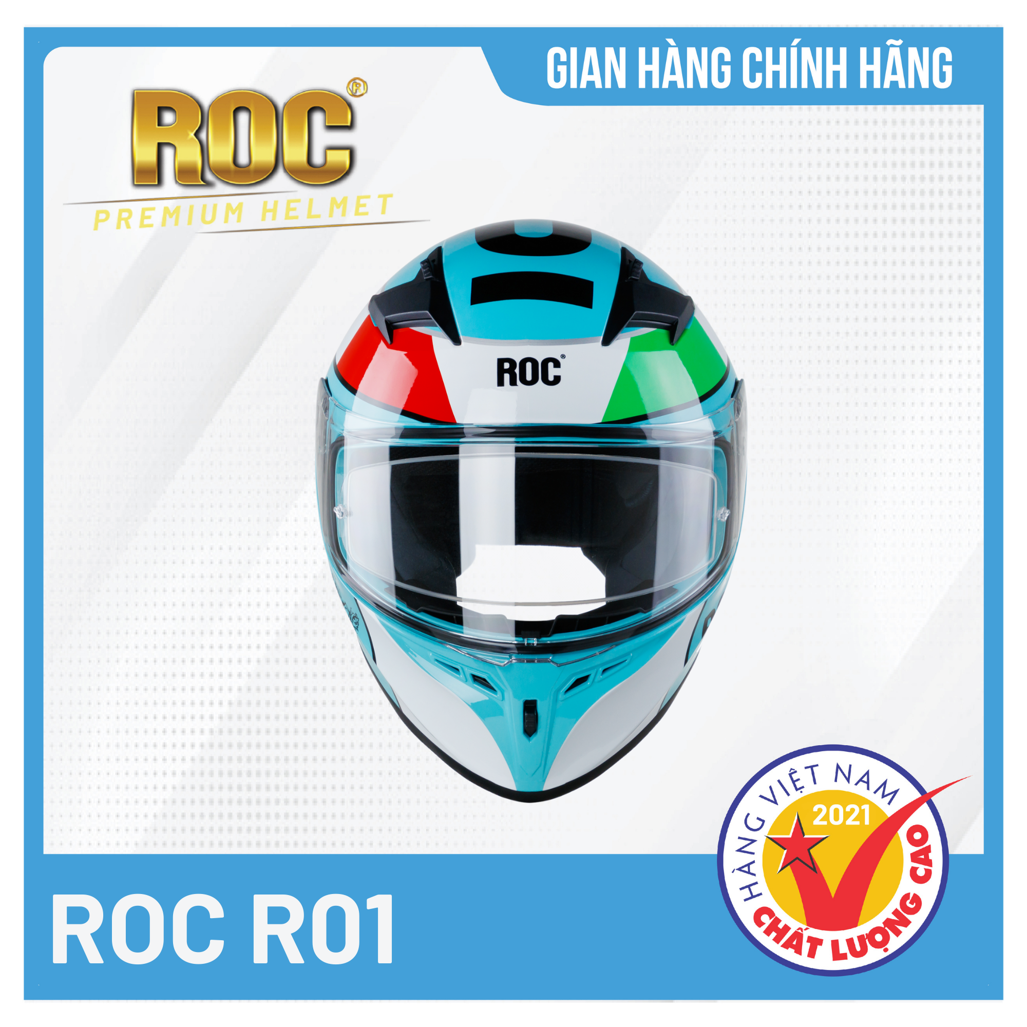 Mũ bảo hiểm Fullface ROC R01 Mạnh Mẽ, Cá Tính