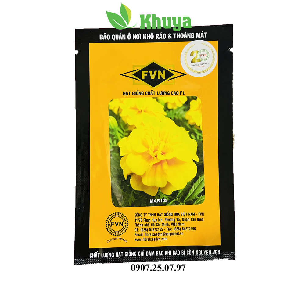 Hạt giống Hoa Vạn Thọ Ban Mai Pháp Vàng FVN FMAR109 Mỹ Alaska Yellow