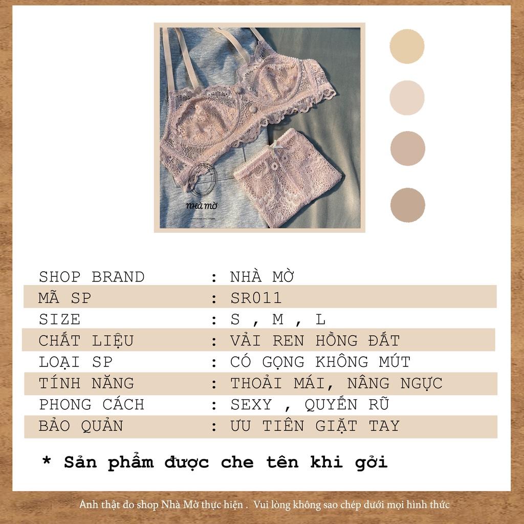 Set bra hồng đất CÁ CONCEPT đồ lót thiết kế có gọng không mút có lót nude đủ size