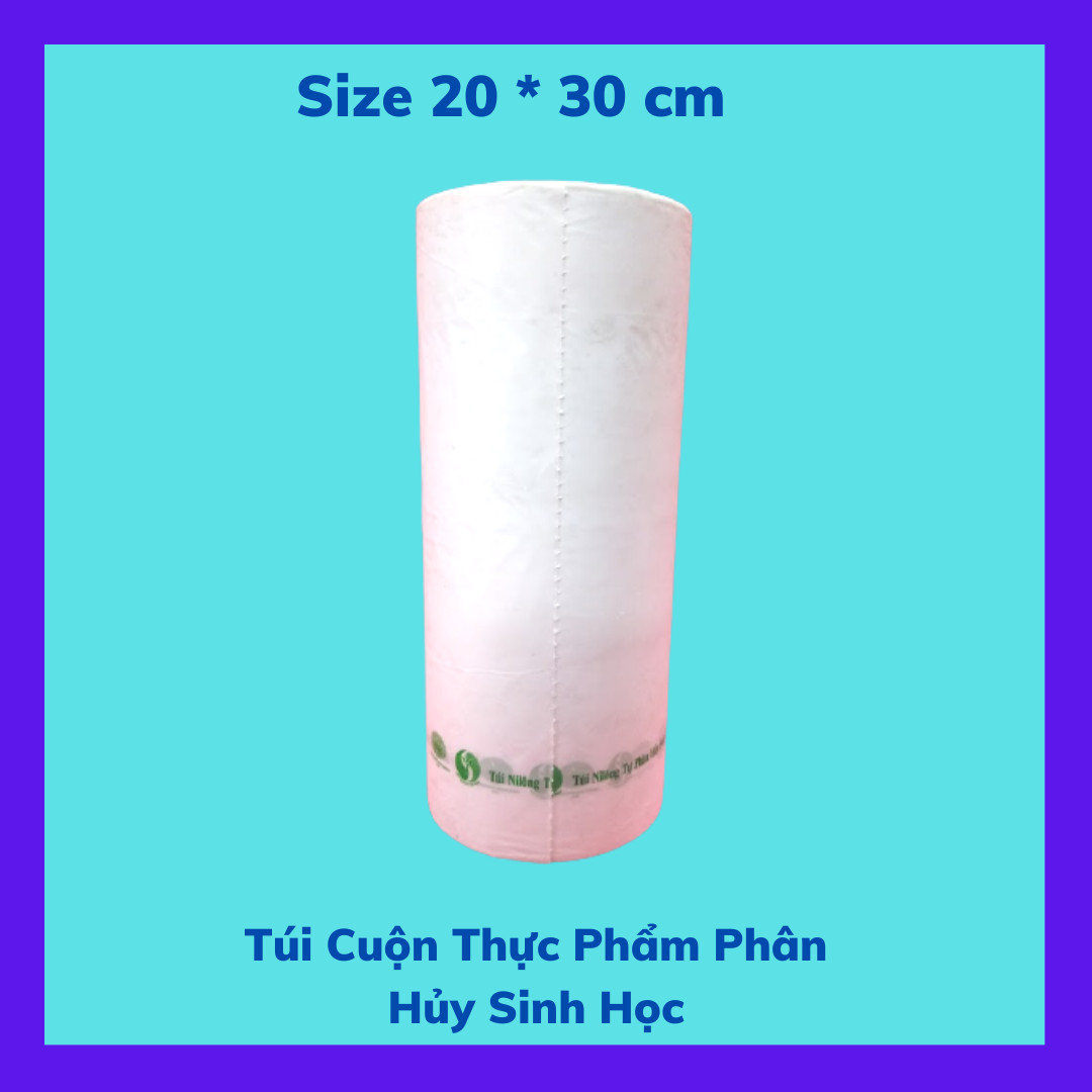 1 Kí Túi Đựng Thực Phẩm Tự Hủy Sinh Học - Dạng Cuộn - Màu Trắng Sữa - Size 20 * 30 cm / 1 Kilogram of Bio-degradable Plastic Bag- In Rolls - Color Milk White - Size 20 *30 cm