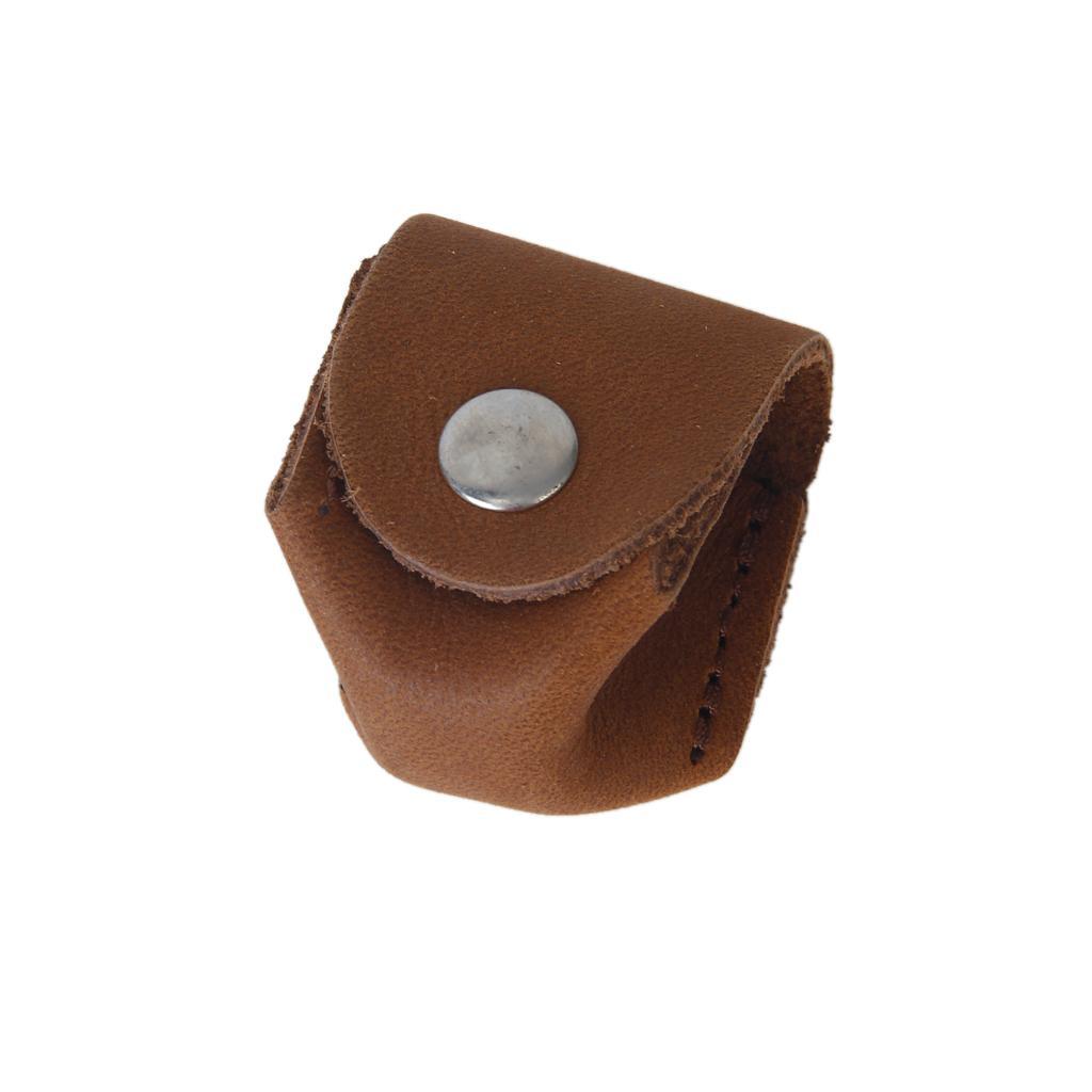 Leather Chalk Holder Chalk Case Lip Snap Fastner for Pool Billiard Cue