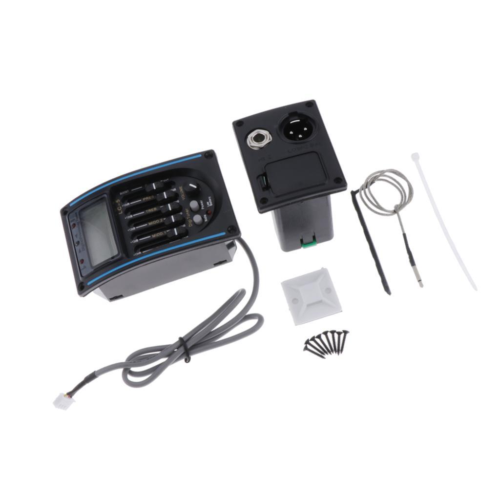 5-Band EQ Equalizer Guitar Pickup Preamp Piezo Pre-Amp Amplifier System