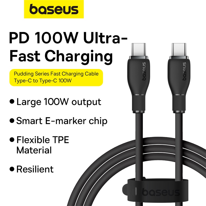 Cáp Sạc Nhanh Baseus Pudding Series Fast Charging Cable Type-C to Type-C 100W (Hàng chính hãng)