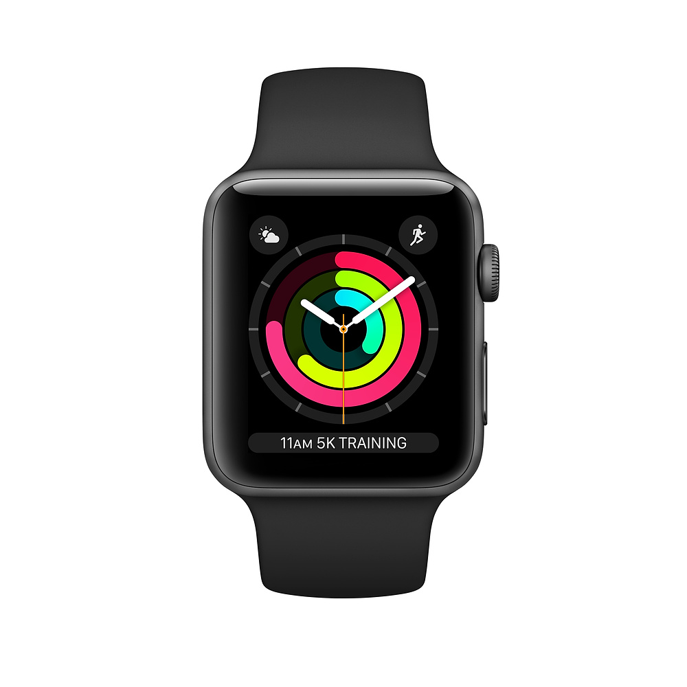 Apple Watch Series 3 GPS Sport Band (Viền Nhôm, Dây Cao Su) - Silver