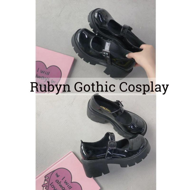 Giày Lolita Oxford đế cao cosplay học sinh Nhật Bản ( BÓNG VÀ NHÁM )