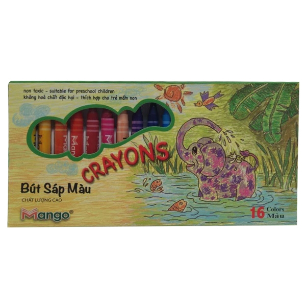 Bút Sáp Thường Mango 16 Màu BSTG16M