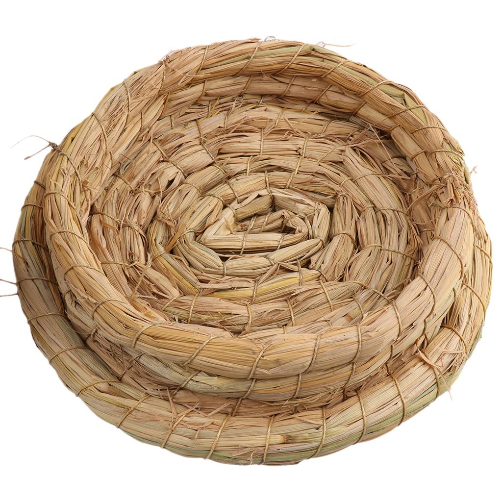 Straw Woven Bird Cage Hamster Rat Squirrel Parrot Chinchilla House Bed S