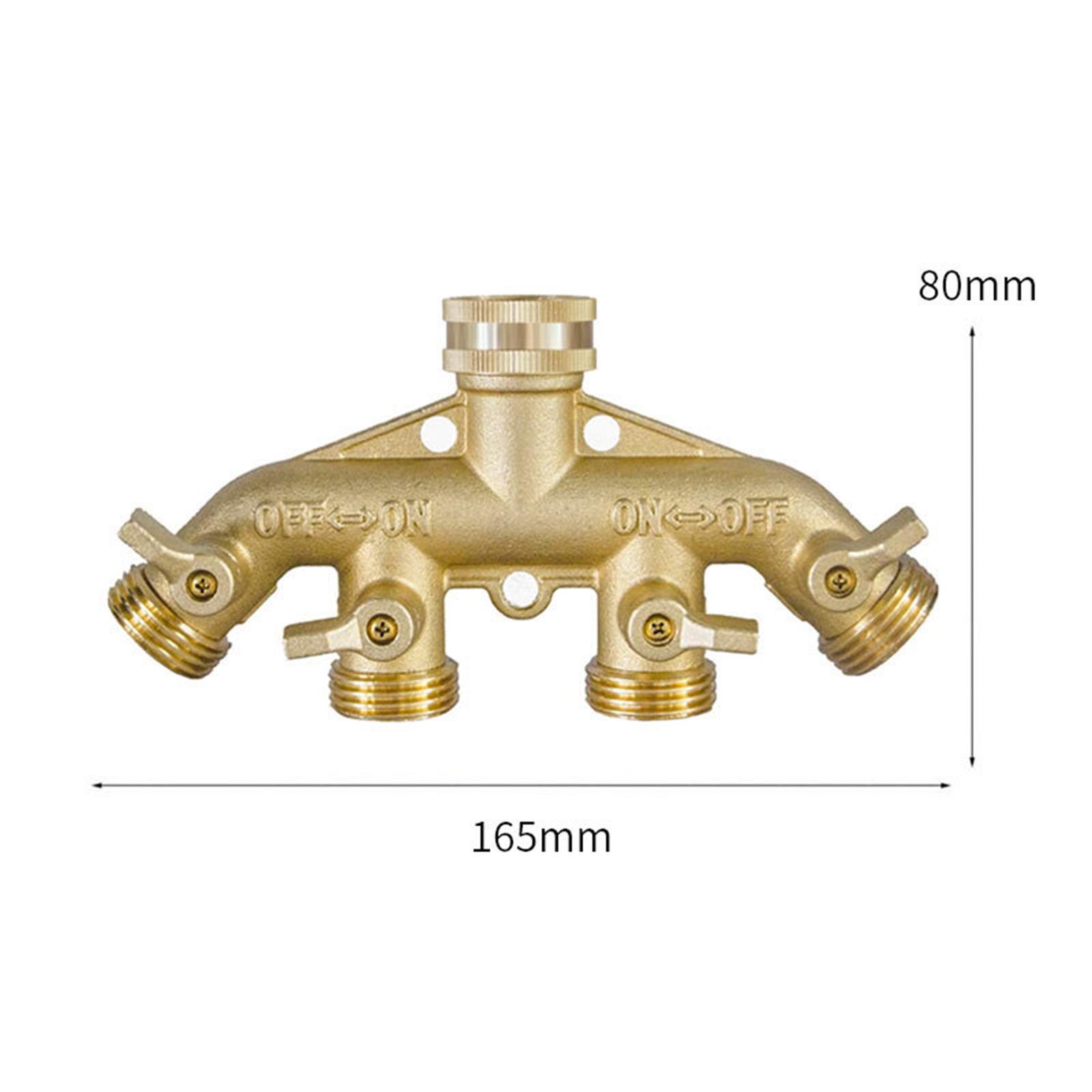 Garden Hose Splitter 3/4" Thread Brass for House Cleaning Pets Showering