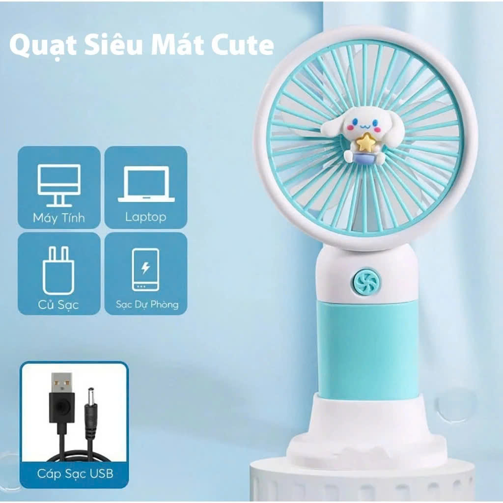 Mùa Hè Quạt Nhỏ Cầm Tay Di Động Quạt Mini Sạc Tích Điện Với Quạt Làm Mát Gió - Giao Màu Ngẫu Nhiên