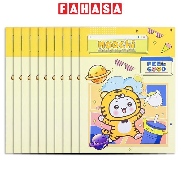 Bộ 6 Tập Học Sinh Moochi - 4 Ô Ly Vuông - 96 Trang 120gsm - The Sun - Hổ Vàng
