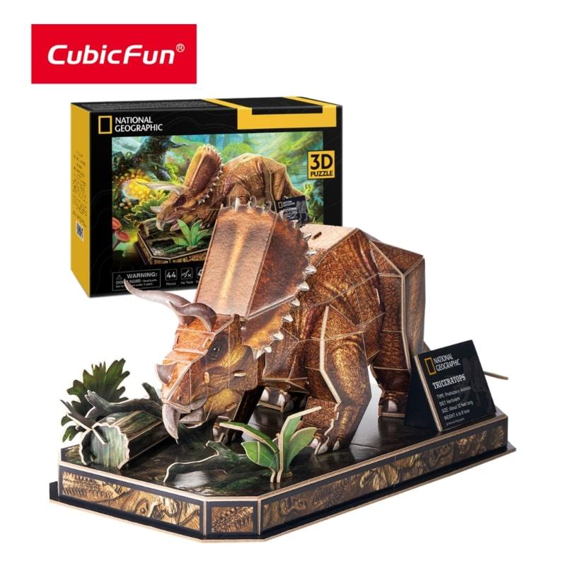 Đồ Chơi CUBIC FUN Trẻ Em Xếp Hình 3D Nat Geo: Khủng Long Triceratops DS1052H