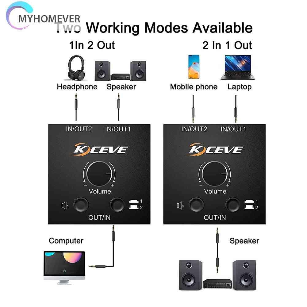 Bộ Chia Âm Thanh 2x1 / 1x2 3.5mm Chất Lượng Cao