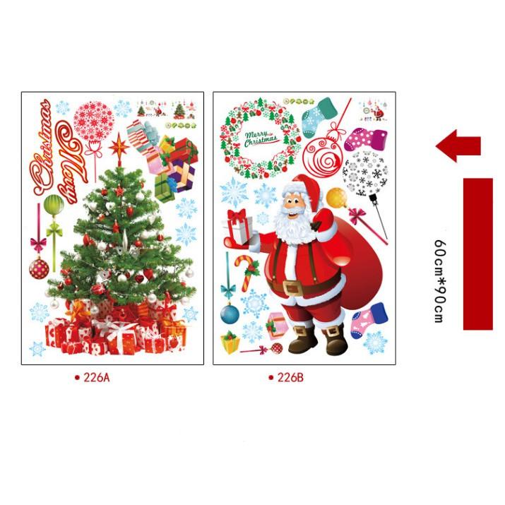 Decal trang trí noel bộ kết hợp size lớn mừng giáng sinh