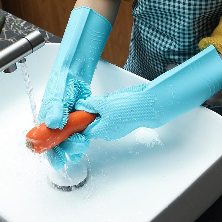Găng tay rửa bát silicon có gai tạo bọt