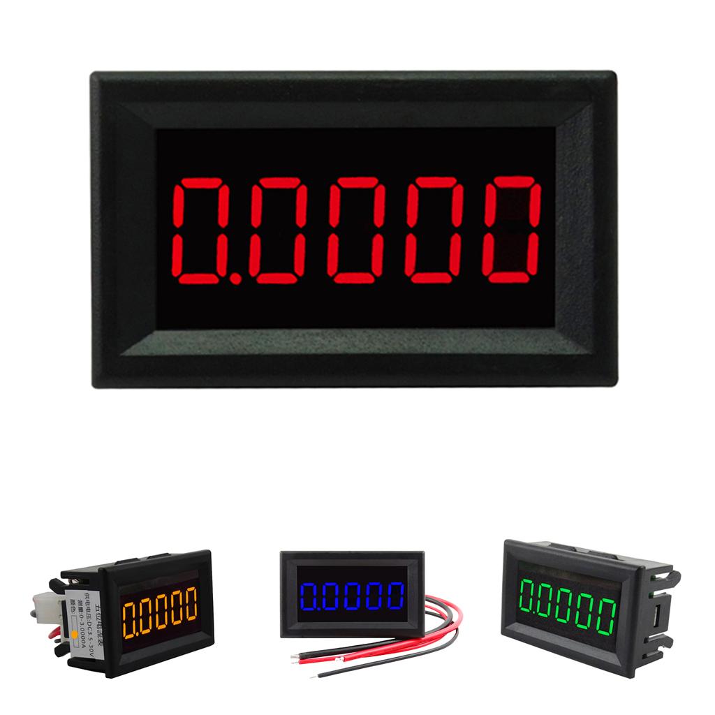 DC 3.5-30V Mini 5 Digit Digital Red LED Ammeter Current Meter Panel Car