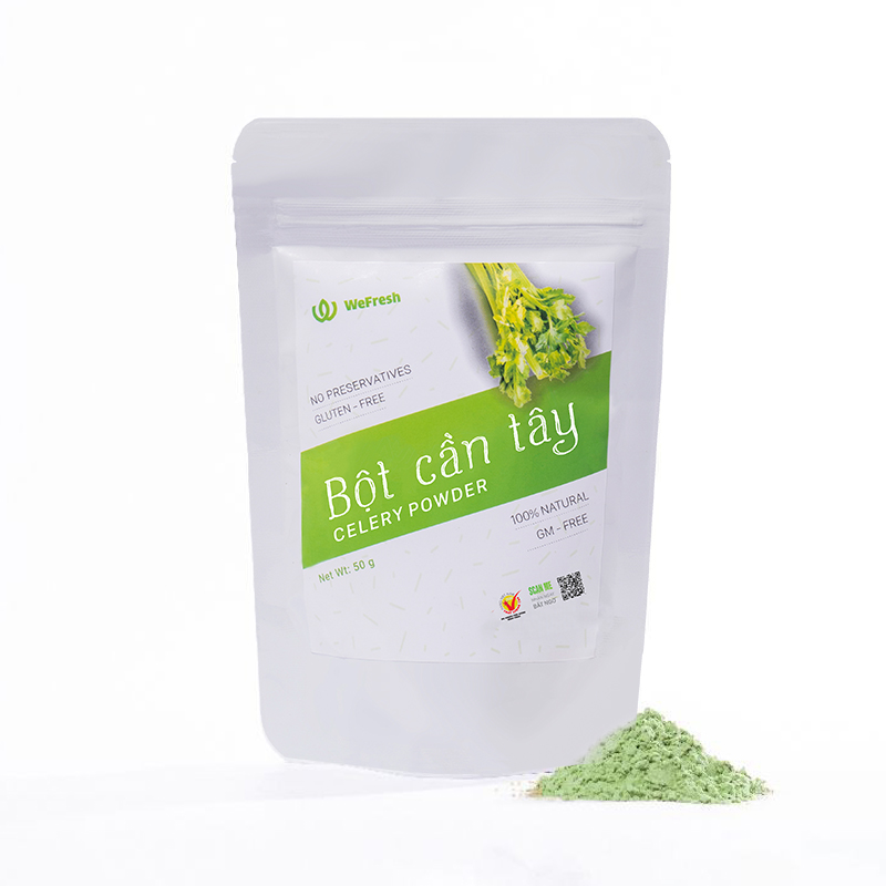 [CHÍNH HÃNG] Combo Bột Cần Tây và Bột Rau Má - Mát gan, detox, giảm mụn, giảm cân, giải nhiệt cơ thể, Hỗ trợ giảm cân, giảm mỡ bụng, giảm gút - Gói 50gr