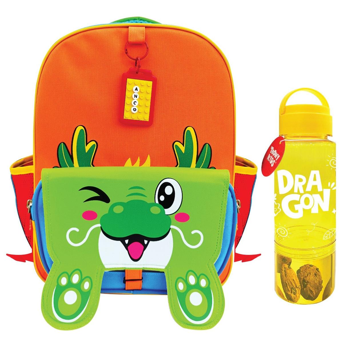 Ba Lô Học Sinh Sáng Tạo Cá Nhân Hóa Kèm Bình Nước Rồng Và Ngựa - ToonyKids TN00423-005