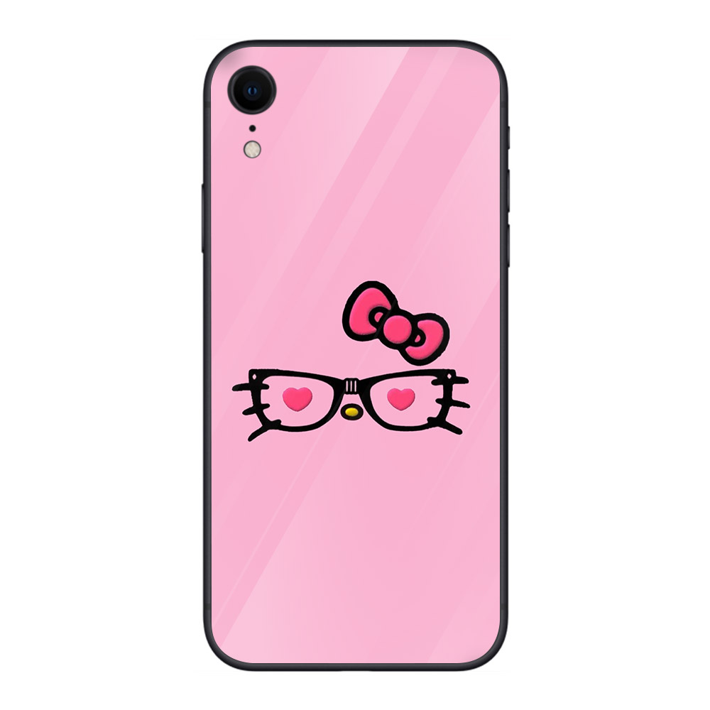 Ốp điện thoại kính cường lực cho máy iPhone XR - Kính hồng MS ABDK001