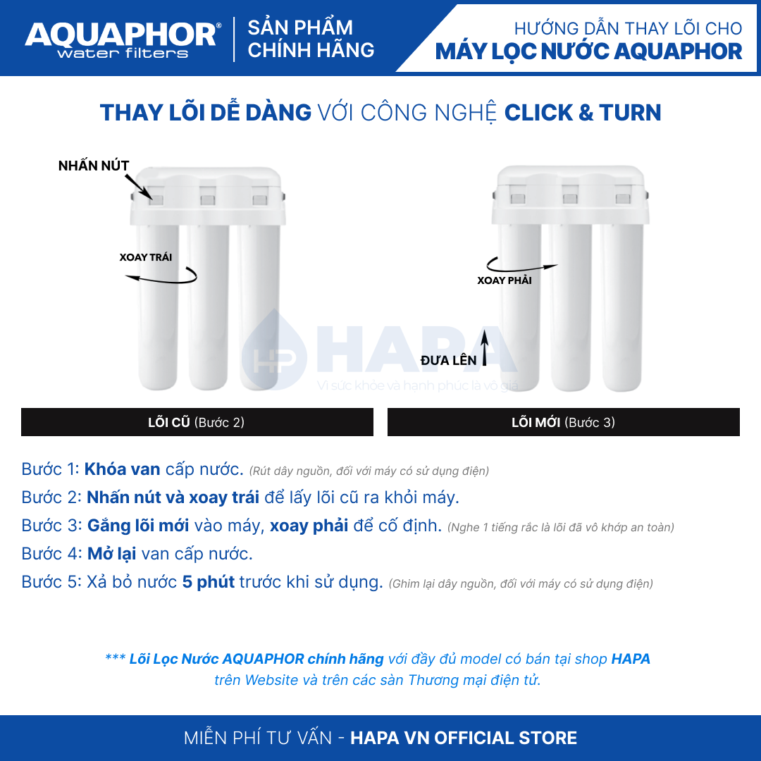 Bộ Lõi Lọc Nước AQUAPHOR CRYSTAL H, ECO, ECO H, MORION Nhập khẩu Châu Âu - Hàng Chính Hãng AQUAPHOR