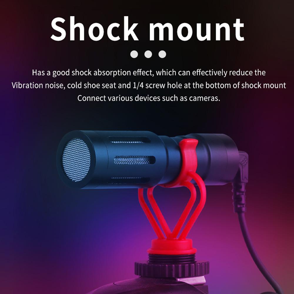 Bộ ngưng tụ video Cardioid Đa năng Mic cắm 3.5mm với Đế chống Sốc cho DSLR ILDC