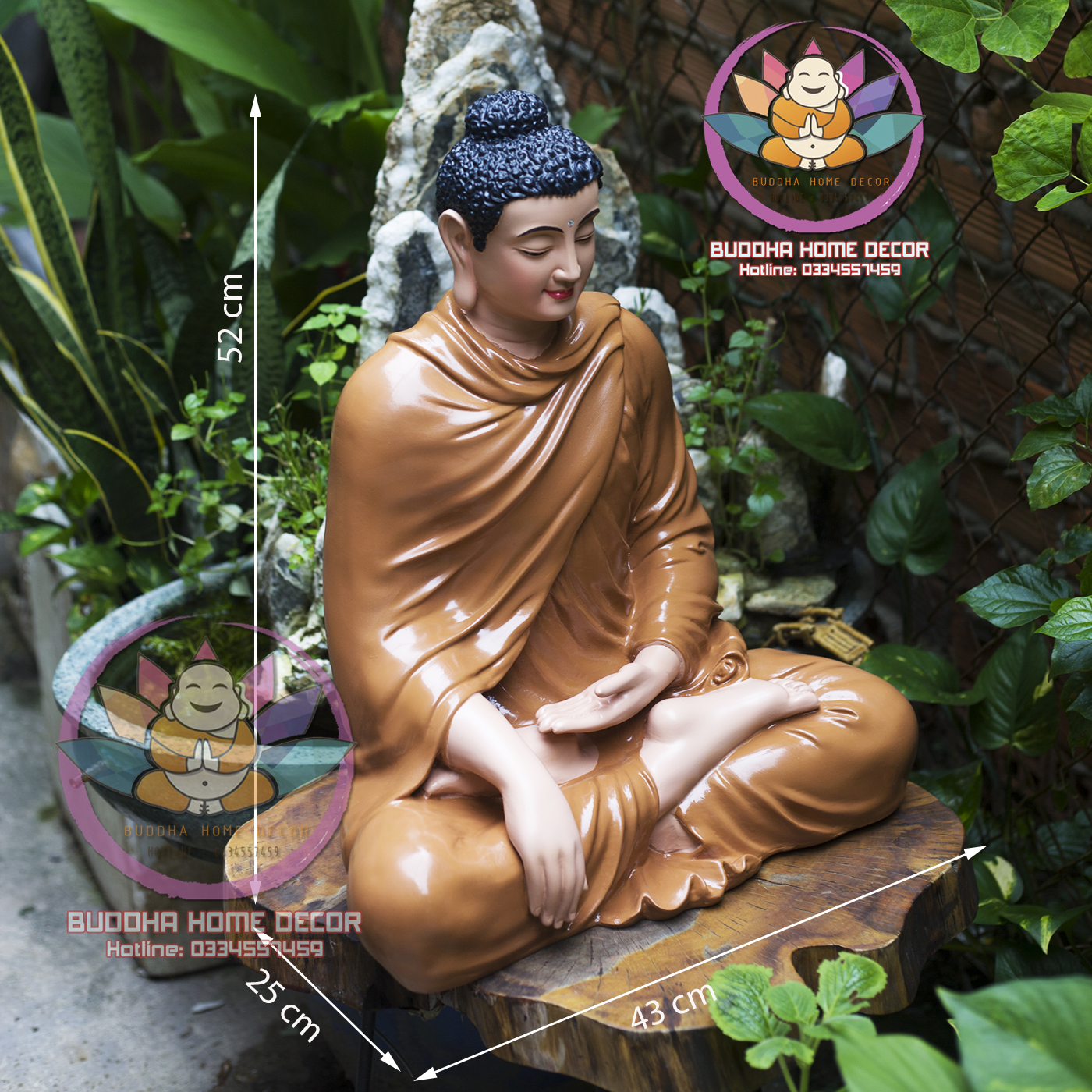 Tượng Đức Phật Thích Ca 52 cm vẽ thủ công