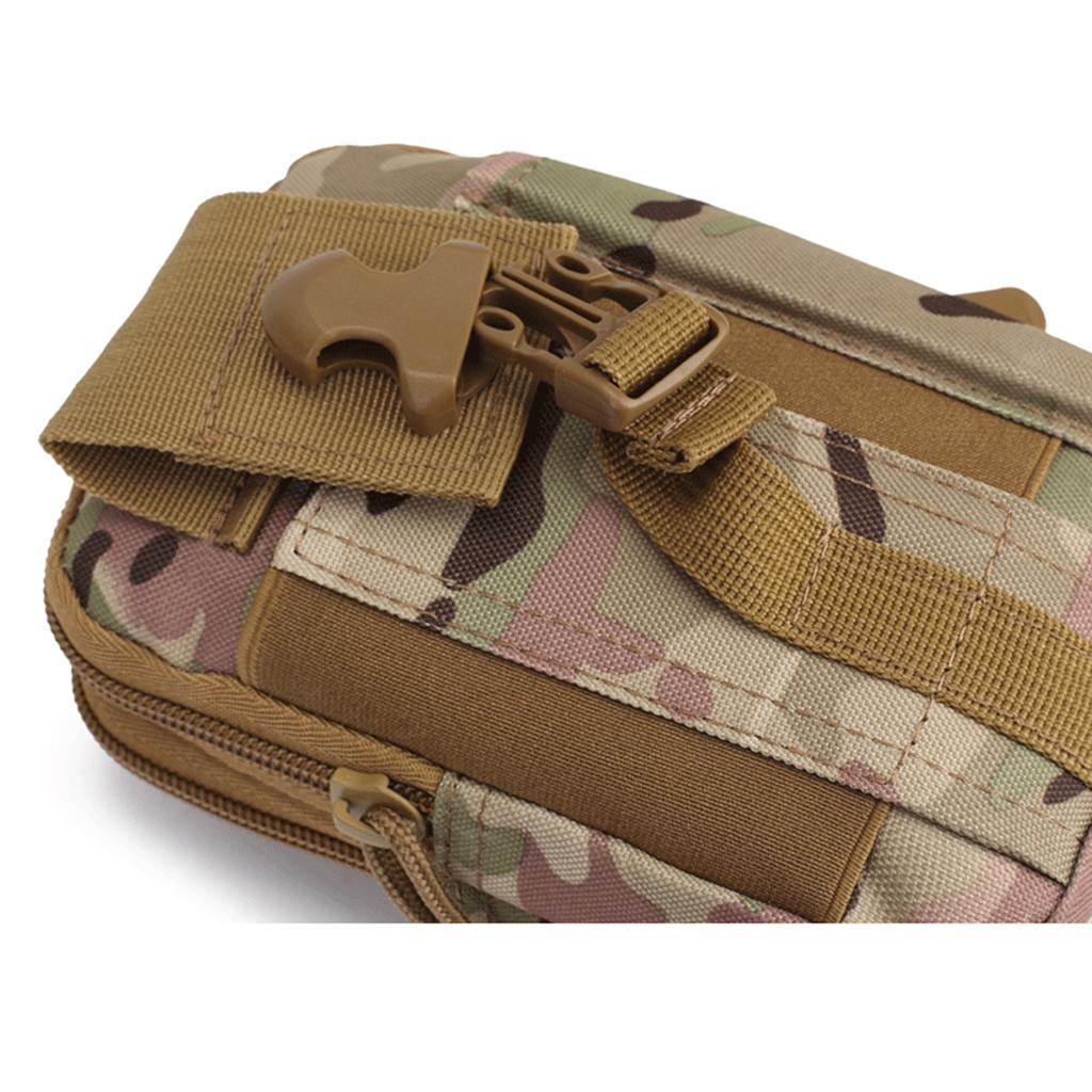 Tactical Compact 600D Oxford Cloth Waterproof Multipurpose Utility Gadget Belt Waist Bag with Cell Phone Holder for Camping Hiking Soprts