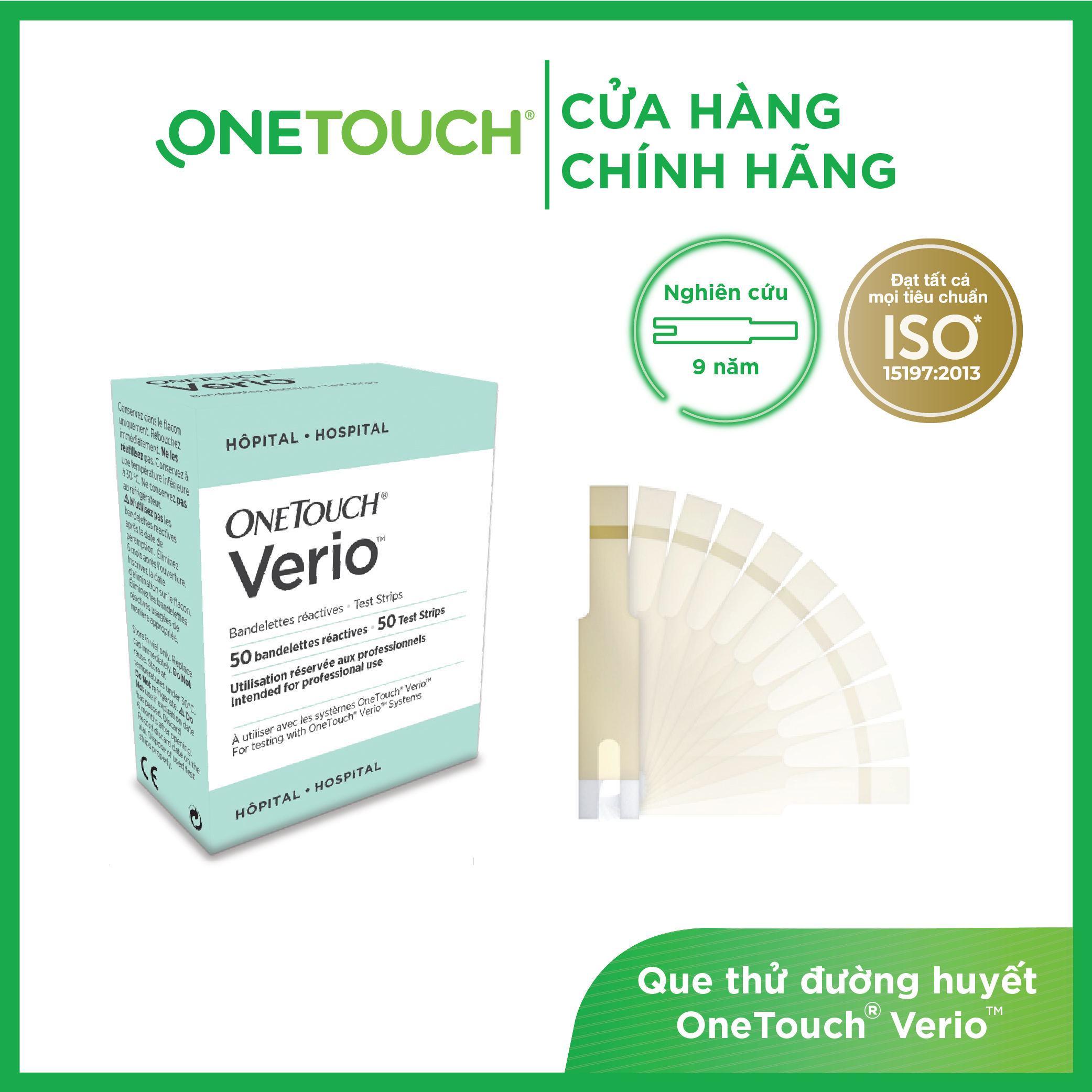 Que Thử Đường Huyết Onetouch Verio