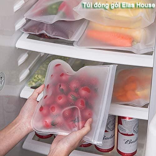 Túi Zip Silicon Đựng Thực Phẩm Elas House Túi zip đa năng an toàn có thể tái sử dụng nhiều lần