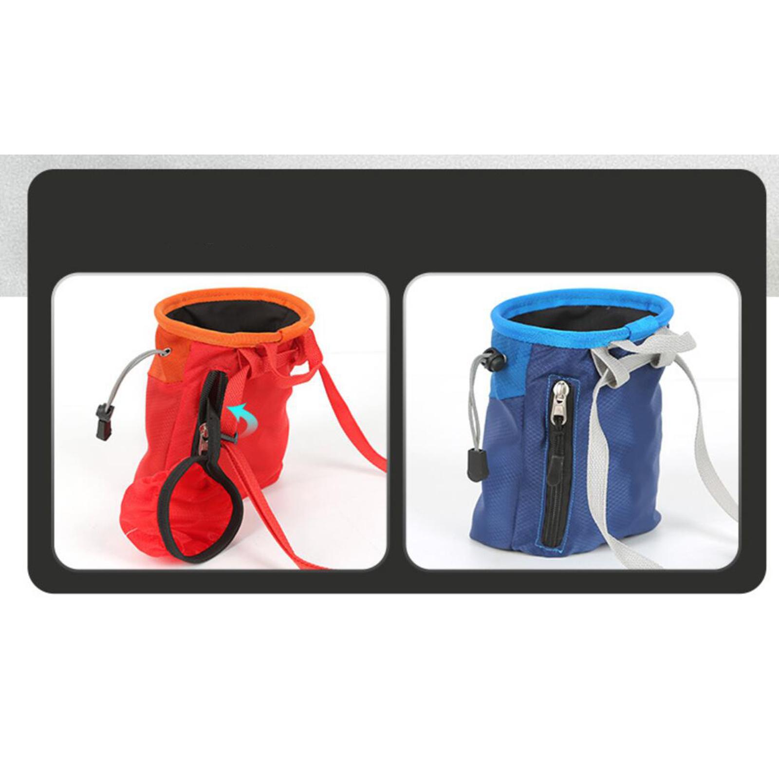 Rock Climbing Chalk Bag Chalk Bucket for Weightlifting Gymnastics Cross Fit blue