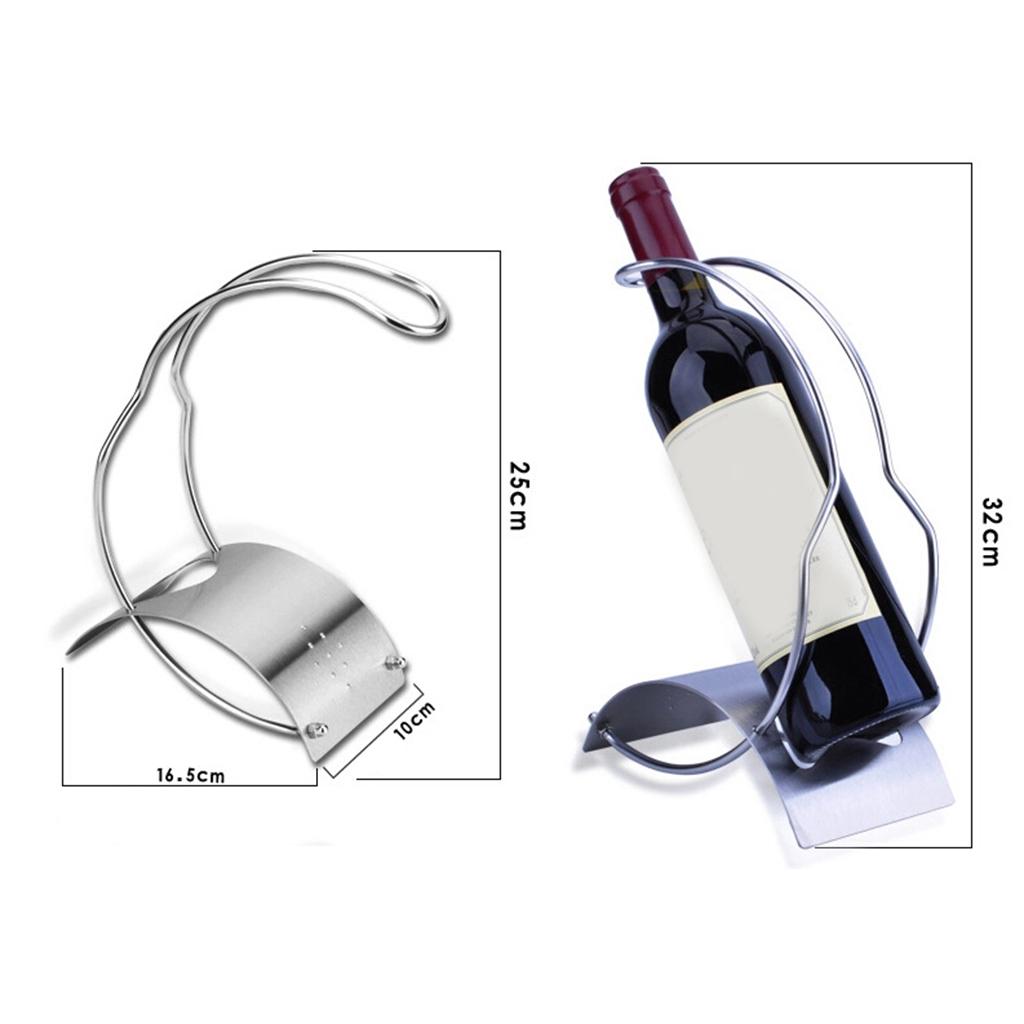 Stainless Steel Single Bottle Wine Rack Serving Wine Bottle Rack Display Stand for Home Decoration