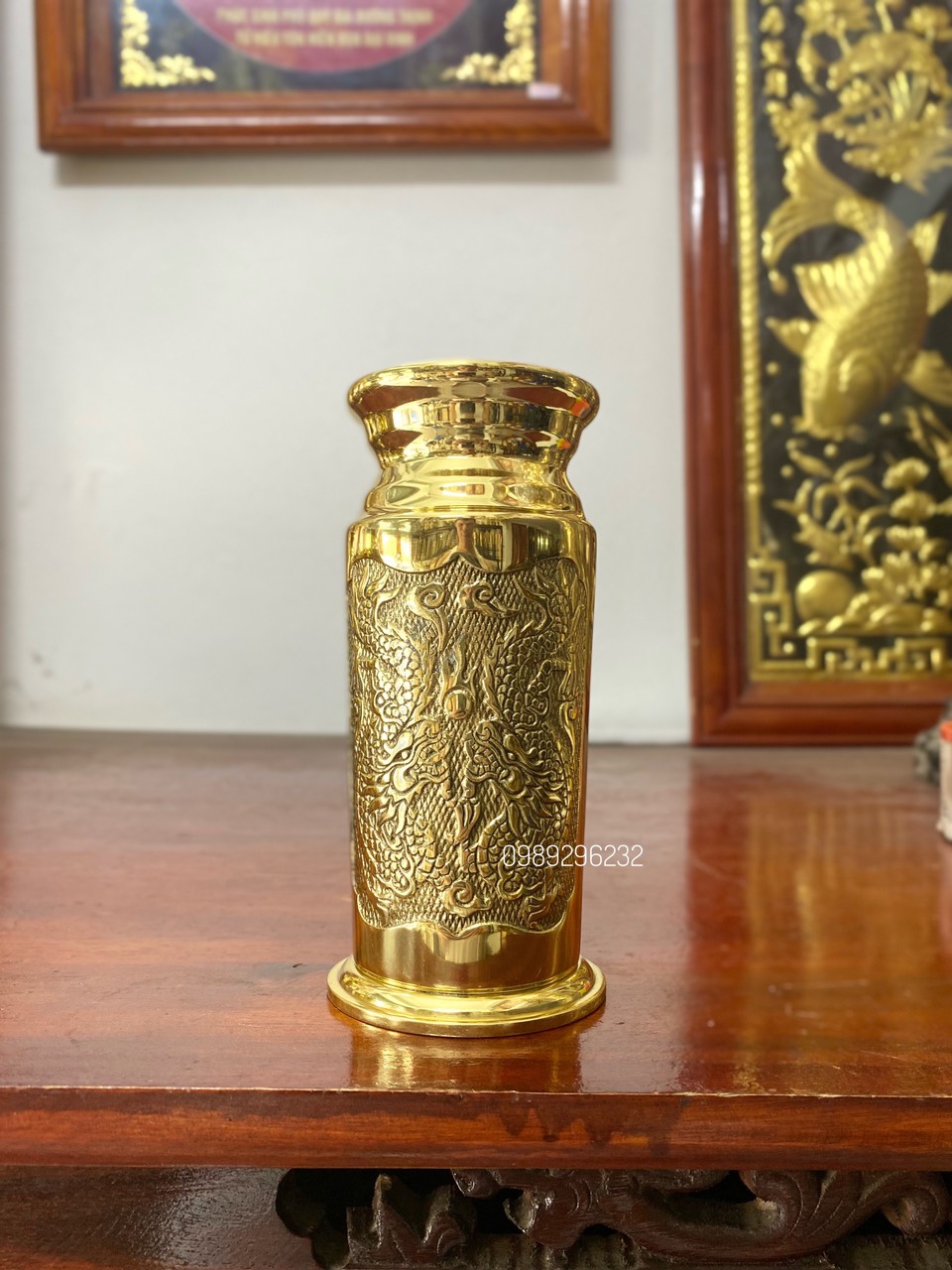 Ống đựng hương nhang bằng đồng vàng  cỡ nhỏ