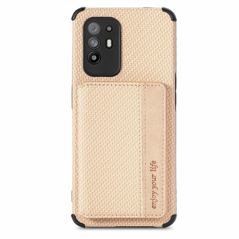 Ốp điện thoại TPU mềm màu trơn họa tiết đan chéo có ngăn đựng thẻ cho OPPO A94 5G A94 4G F19 Pro