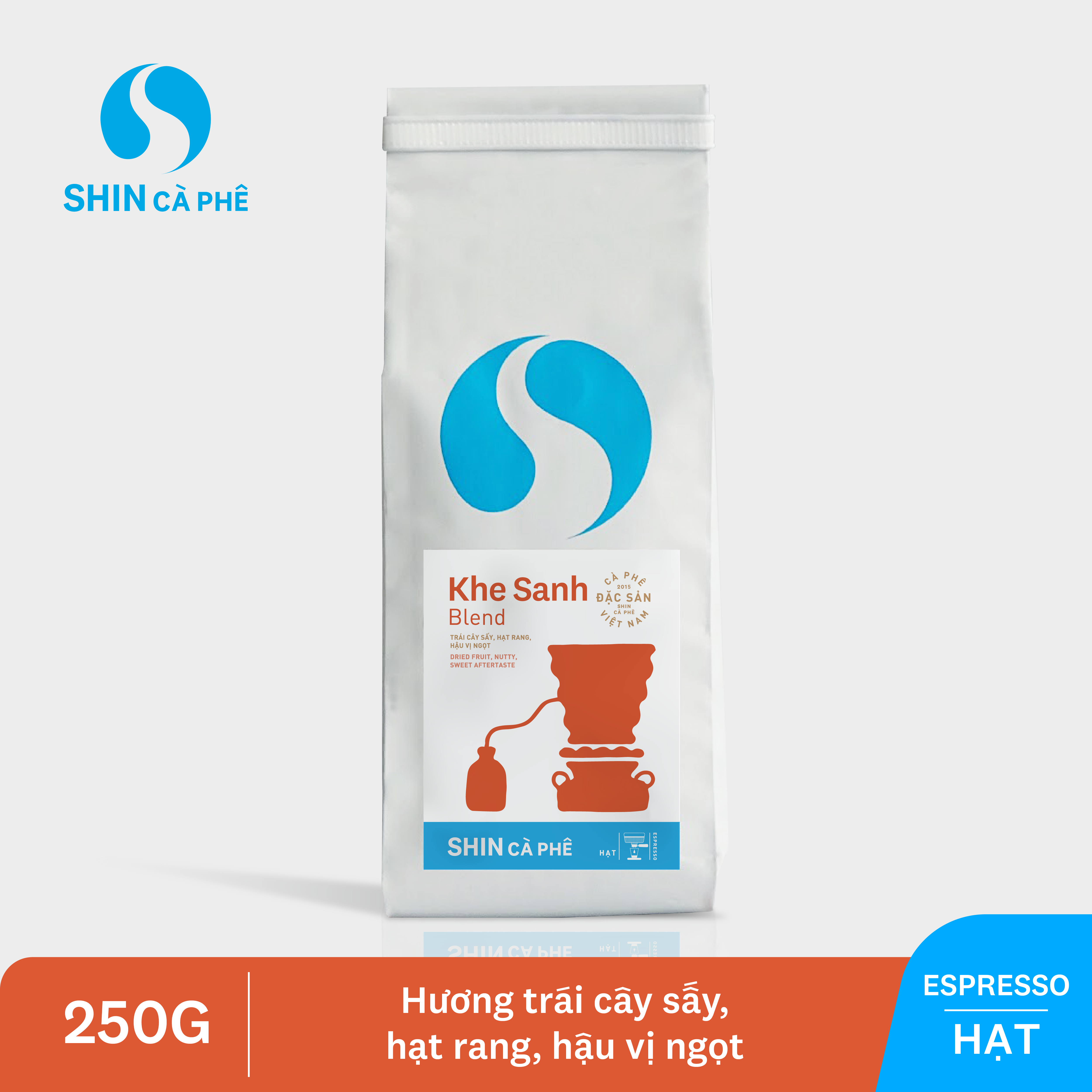 SHIN Cà Phê - Khe Sanh Blend 250g Hạt -Cà Phê Đặc Sản Pha Máy