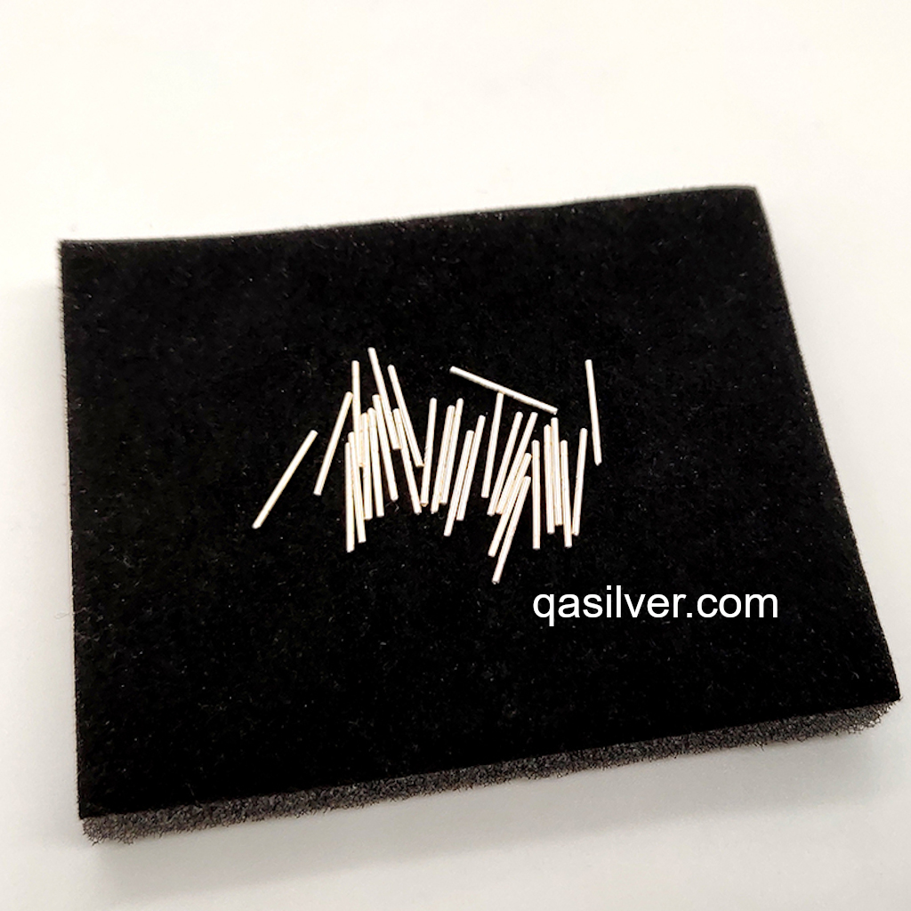 Bông tai bạc 925 phủ Platinum khuyên tăm nam nữ thanh thẳng trơn giữ lỗ S925 BASIC Silver Earrings QA Silver EA200702